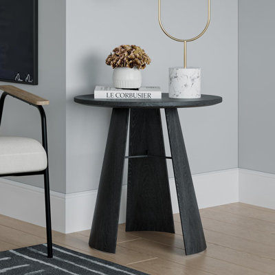 Bentwood Triangle Support Frame Round Side Table