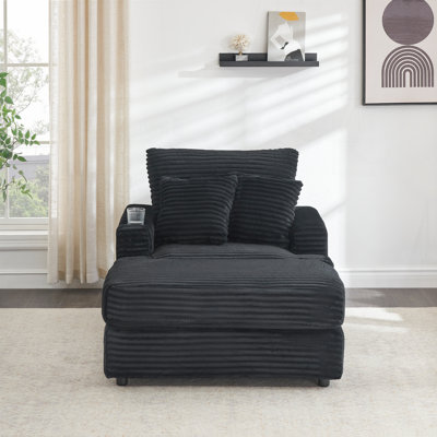 Ensemble de fauteuils avec repose-pieds et repose-pieds de 39 pouces - canapé simple confortable