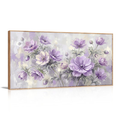 Fleurs mauves, reproduction d'art sur toile, ensemble de 1