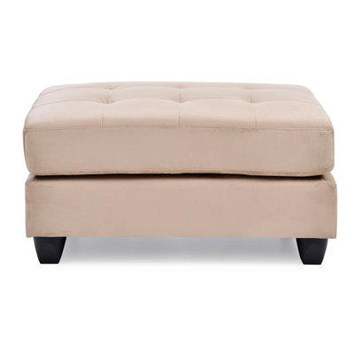 Wooden Frame Ottoman, Upholstered Ottoman For Living Room