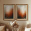«Burnt Ombre Abstract», impression de décoration moderne sur fond dégradé orange foncé et gris - ensemble de 2 reproductions d'art encadrées de qualité supérieure sur papier 26 po x 36 po-1440783514