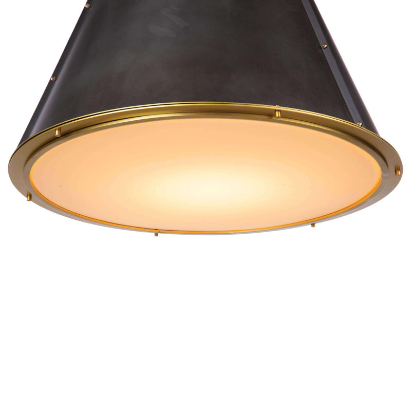 French Maid Chandelier Large, Blackened Brass, Black