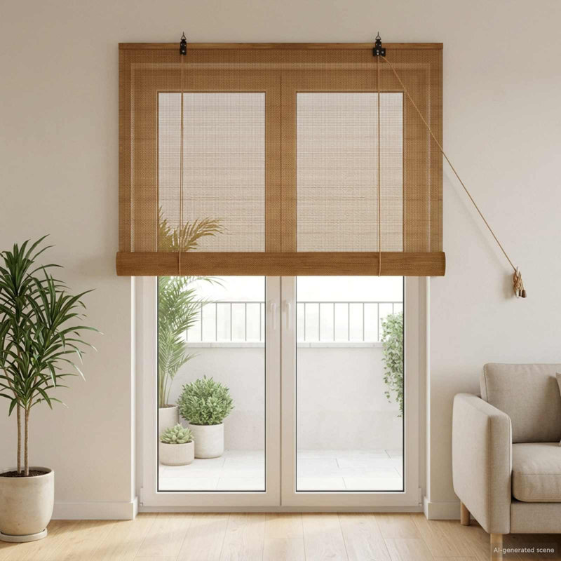 Bamboo Roller Blind, 80 cm W x 160 cm L