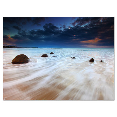 «Waves Flowing Over Boulders», impression sur toile tendue