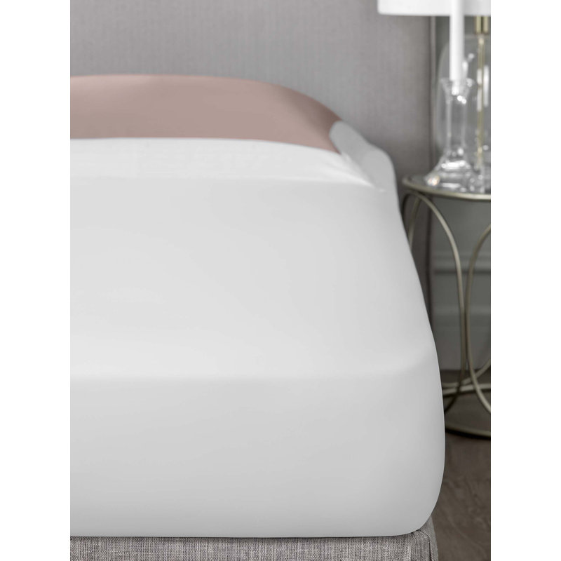 Eden Flat Sheet, White/Pink, Queen Flat Sheet