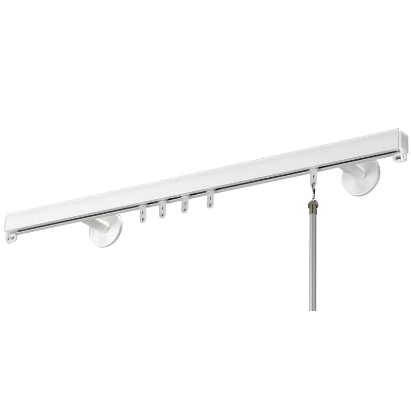 Tringle à rideaux simple Hayhurs, blanc, H 1 po x l 132 po x P 3,36 po