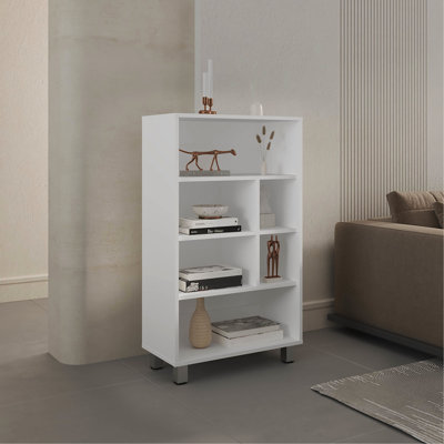 Armoire haute blanche de 40 po - 6 et 4 tablettes pour le rangement de la salle de jeux avec quatre tablettes pratiques