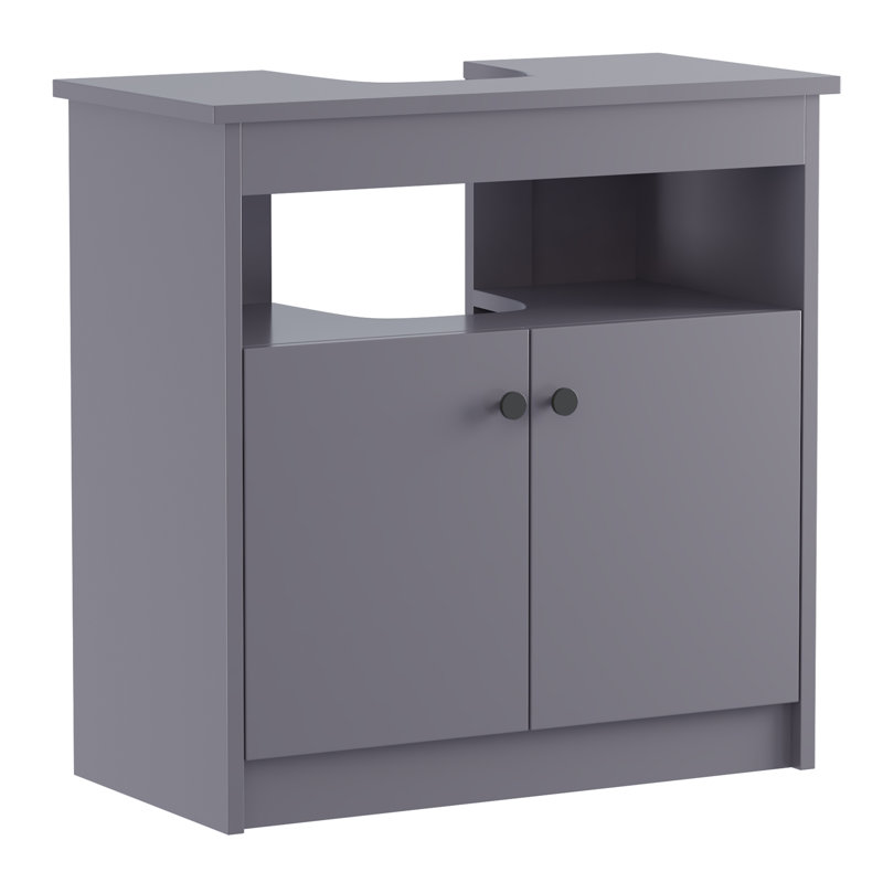 30cm Single Bathroom Vanity Base Only, Grey
