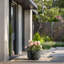 Grand pot / pot rond en béton avec trous de drainage-621437562-625424703