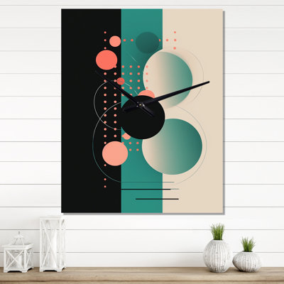 Horloge murale Turquoise Paradise Illustration rétro I
