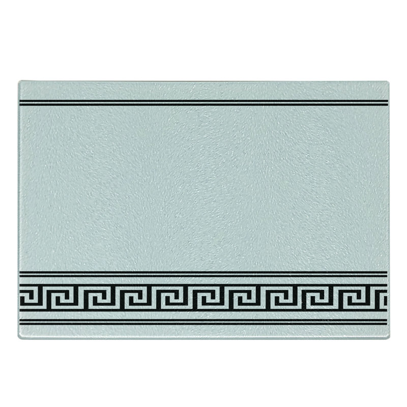 Planche à découper en verre trempé à motif abstrait Ambesonne gris anthracite