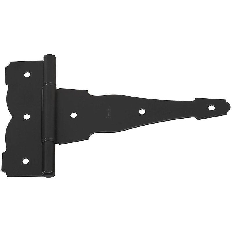 National Hardware Black Steel 8" Ornamental T-Hinge Set