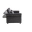 2 Seat Dark Grey Bed With Adjustable Back And Soft Cushion Charging Velvet Cover