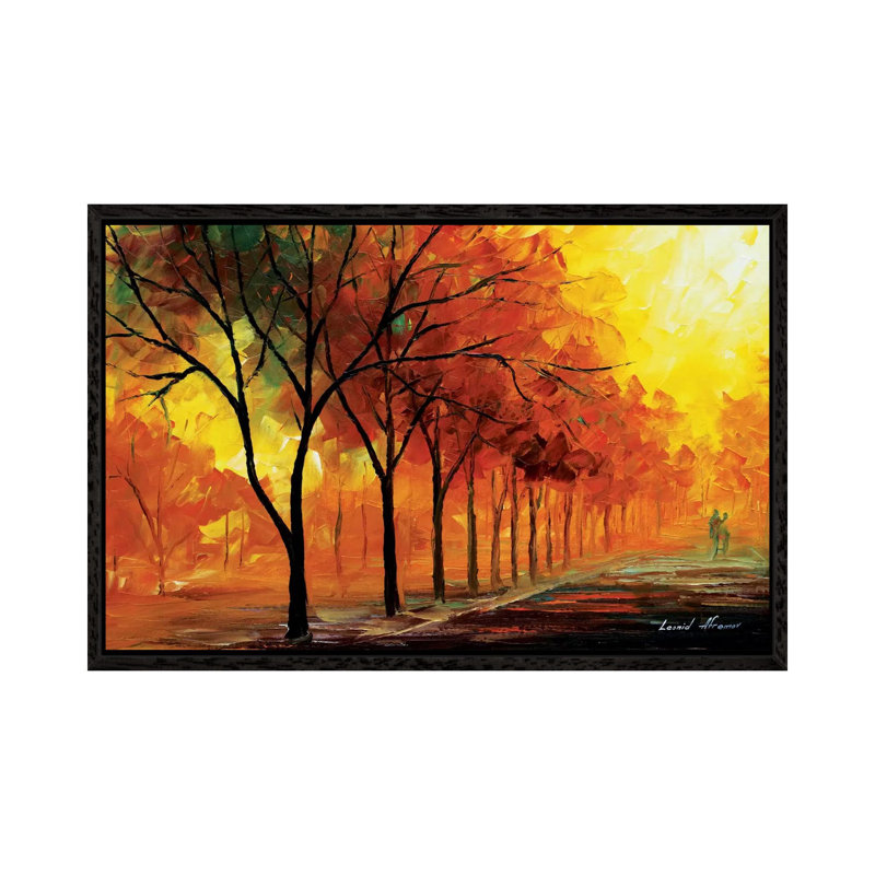 Yellow Fog by Leonid Afremov - Print on Canvas, 101.6 cm H x 66.04 cm W, Black Framed Canvas