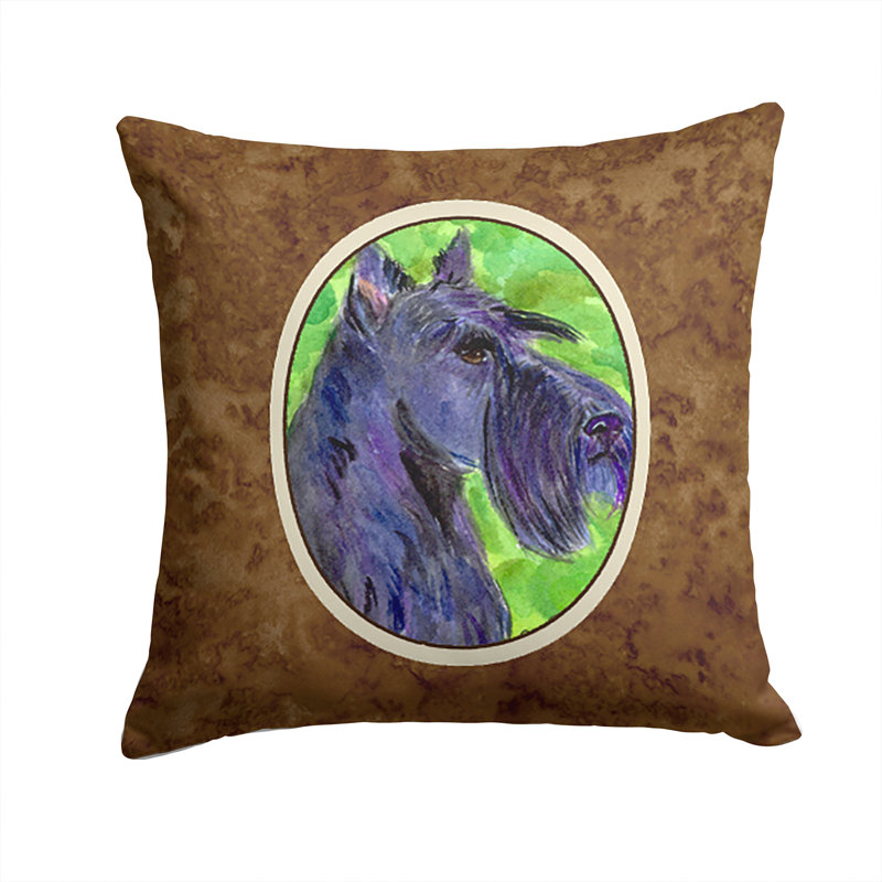 Coussin intérieur/extérieur brun carré terrier écossais