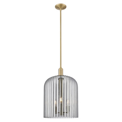 Downtown Urban - Bridal Veil - 3 Light 12" Stem Hung Mini Pendant -  Shade