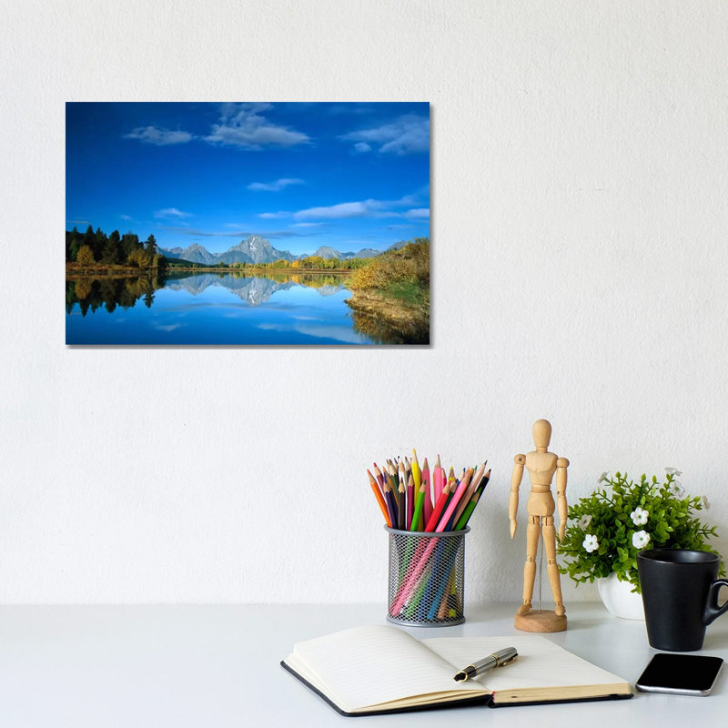 Mt Moran Reflected In Oxbow Bend, Grand Teton National Park, Wyoming by Tim Fitzharris - Wrapped Canvas Print