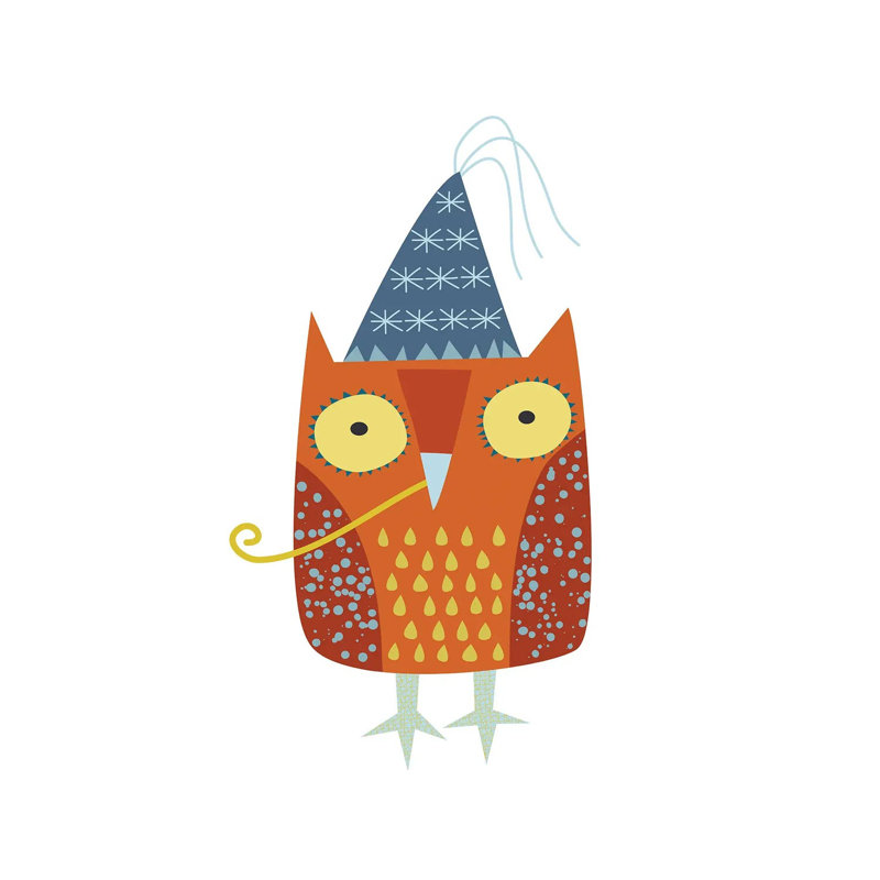 Party Owl by Nic Squirrell - Wrapped Canvas Gallery-Wrapped Canvas Giclée, Wrapped Canvas, 12" H x 8" W