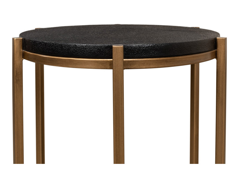 Shagreen End Table, Black