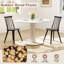 Ensemble de 2 chaises de cuisine Mid-Century modernes noires sans accoudoirs avec grand siège