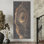 Impression sur toile gris minimaliste en spirale gris or sur glissade sur bois - minimalisme pour le salon