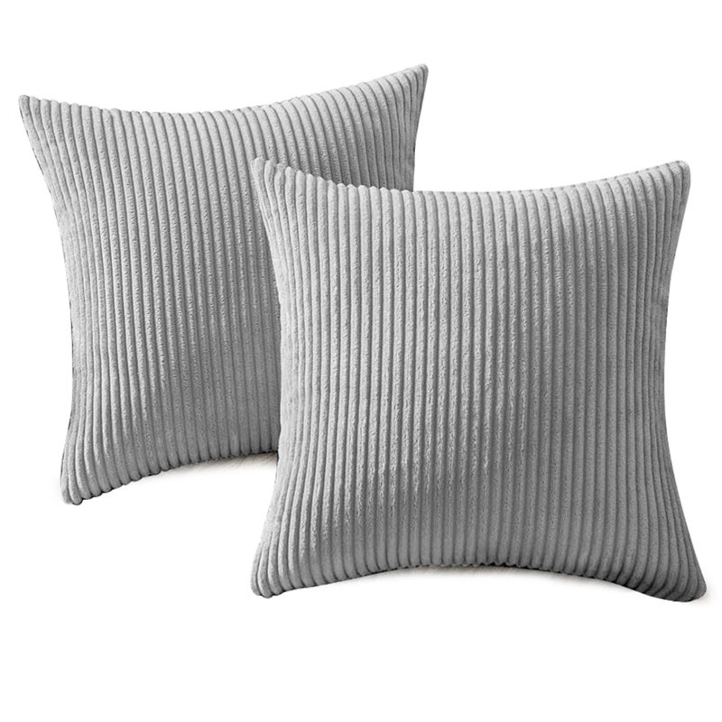 Soft Throw Pillow Cover 18"*18" 2 Pieces, Gray, 18"H x 18"W
