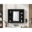 Armoire de rangement murale de salle de bain 35 po x 28 po, armoire à pharmacie, armoire murale moderne avec miroir, armoire à miroir avec 6 tablettes ouvertes (meuble-lavabo non inclus)