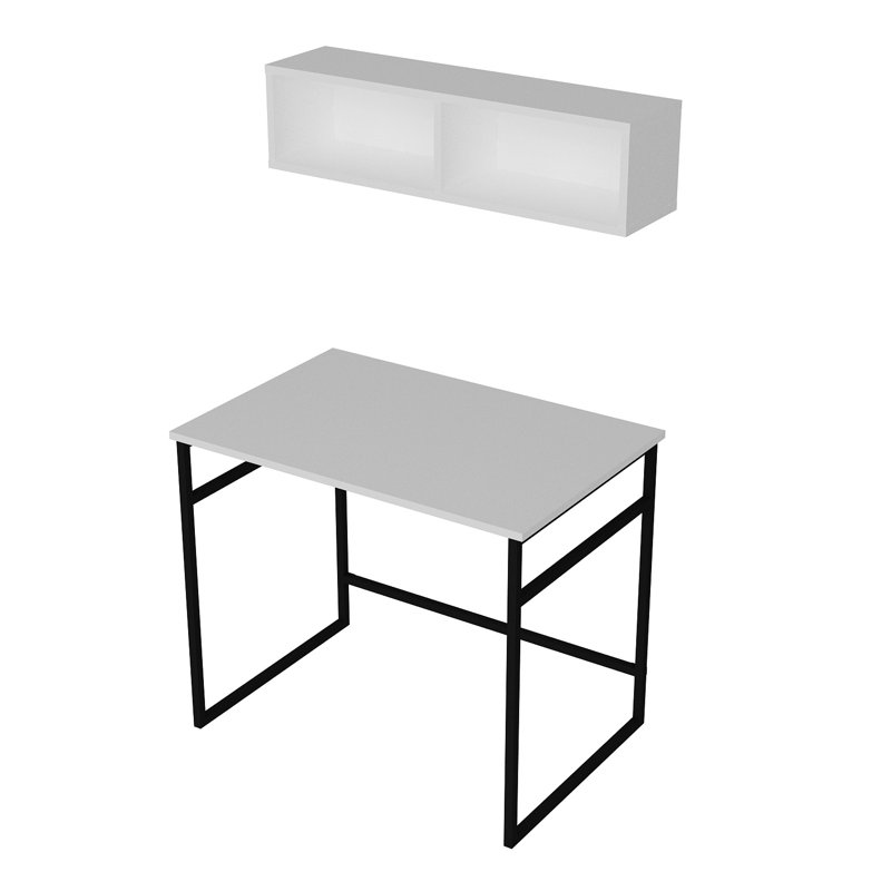 Amelea Metal Base Writing Desk, White/Black