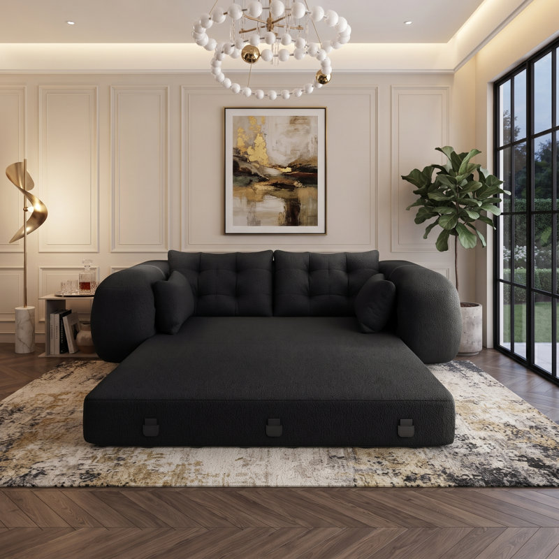 Canapé-lit 78,7 po Sherpa, Black