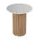 Saig 22 in. W Round Marble and Wood Side Table