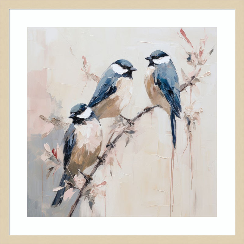 «Elegant Bird Silhouettes I» par Lazar studio, impression sur bois encadrée, H 25 po x l 25 po