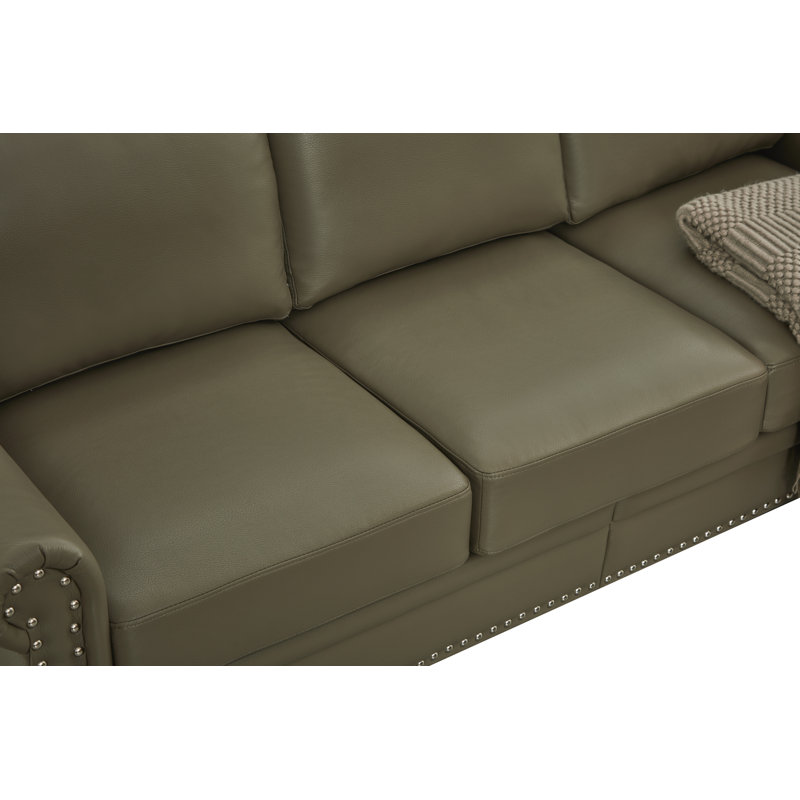 Canapé clous de salon Classic, Bourgogne, H 34,5 po x l 82,68 po x P 31,89 po