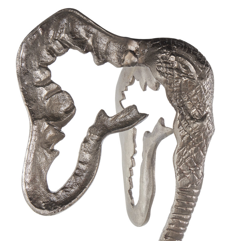 Sculpture éléphant Johnathin, H 26,4 po x l 8,35 po x P 7,95 po, Argent argent