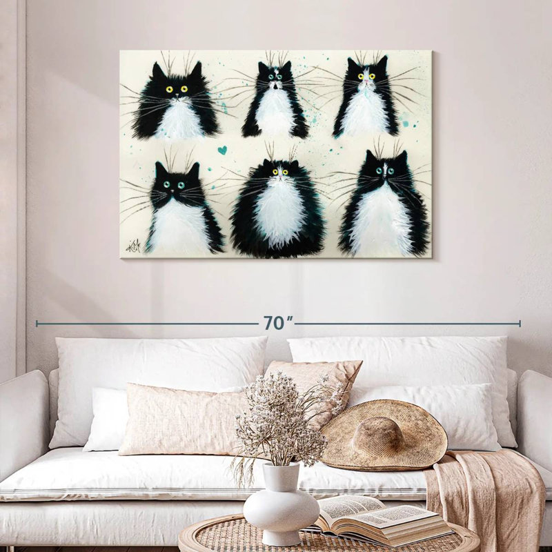 Brampt Tuxedo Cats, 30" H x 45" W