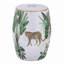 Tabouret de jardin et table d'appoint en céramique