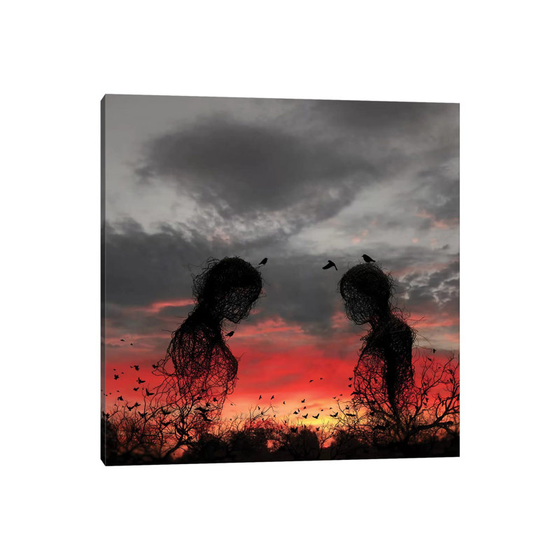 "Sunset" par Abdullah Evindar-impression d’art graphique, Pas de tapis, Toile tendue, H 12 po x l 12 po x P 0,75 po
