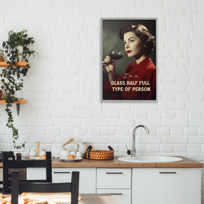 Glass Half Full Person Framed Giclee, design by Andreas Magnusson
