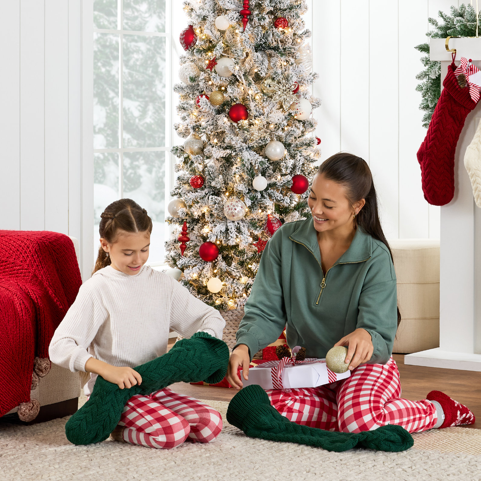 Pencil Frosted 12' Pre-Lit Pine Christmas Tree, 4.5' H