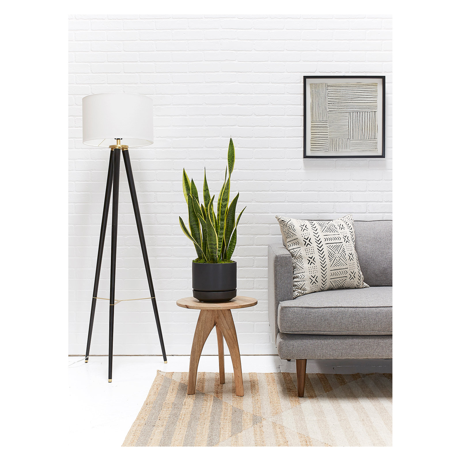 Byer Handmade Ceramic Pot Planter, Black, 7.5" H x 8.75" W x 8.75" D