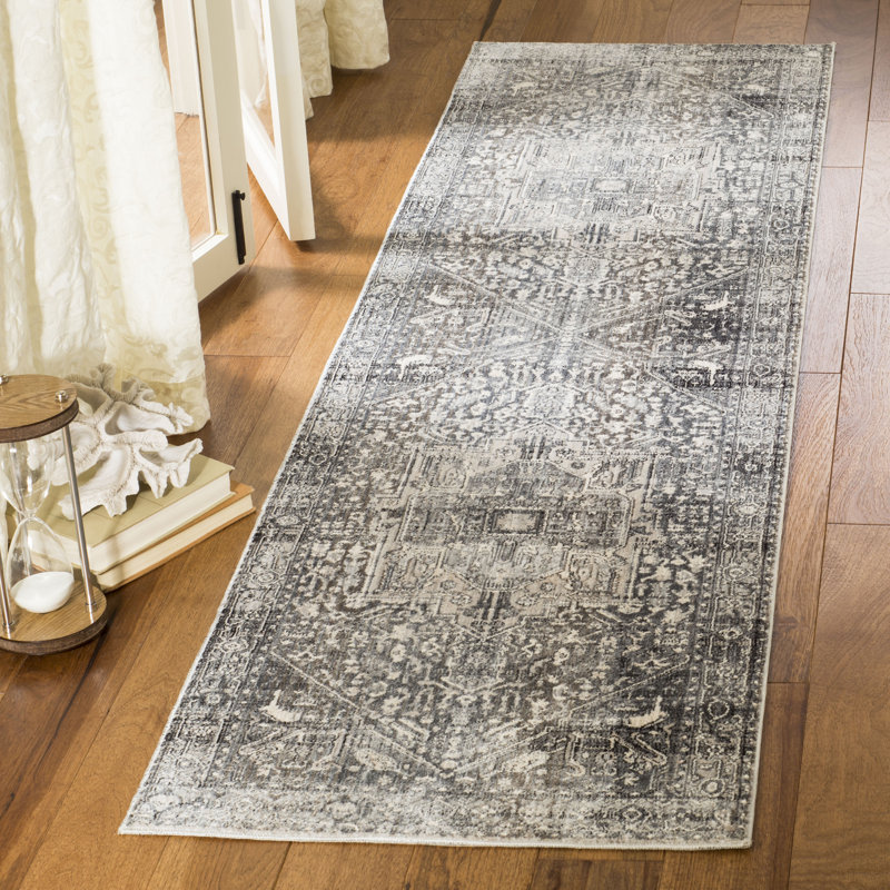 Gloversville Oriental Gray/Charcoal Area Rug, Runner 2'2" x 10'