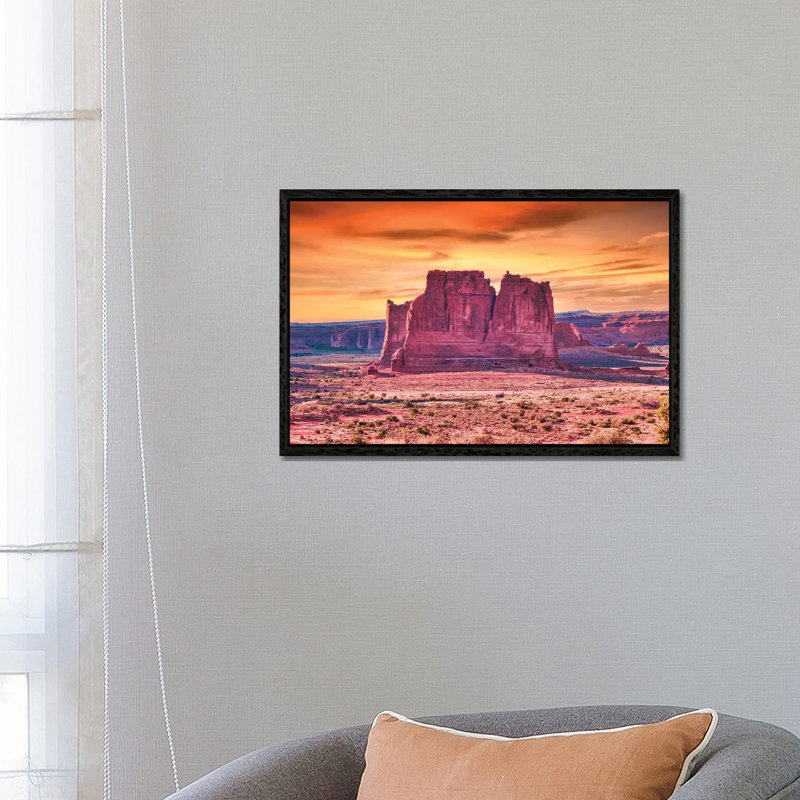 Desert Orange by Mark Paulda - Print on Canvas, 45.72cm H x 66.04cm W x 3.81cm D, Black Floater Framed