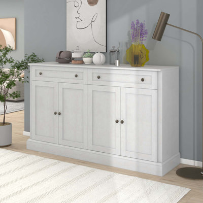 Armoire de rangement multifonctionnelle avec portes à tiroirs et tablettes réglables pour le salon