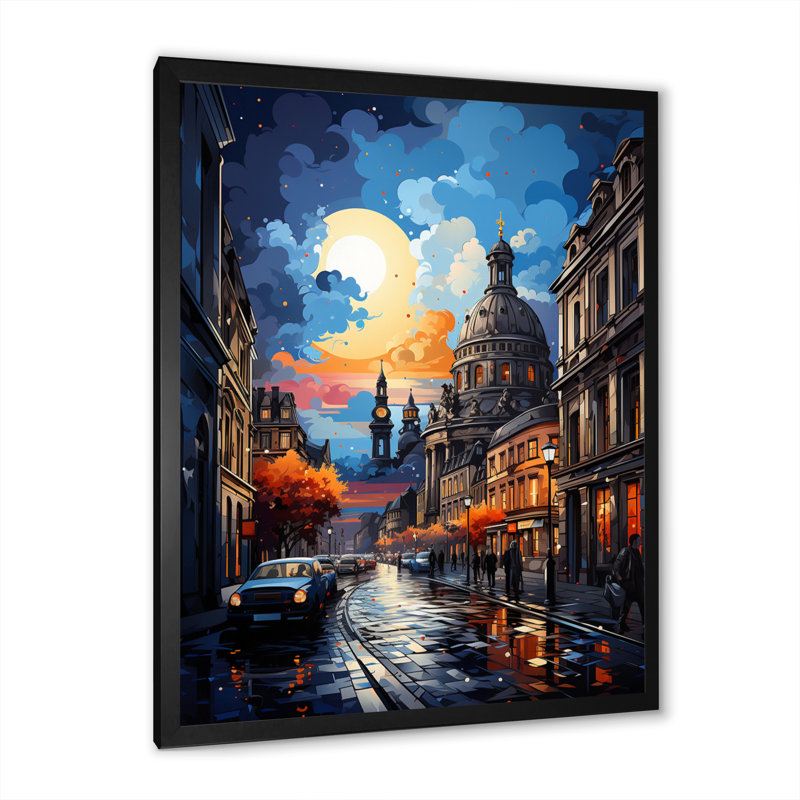 «Allemagne Dresden Baroque City IV», reproduction sur toile, H 32 po x l 16 po x P 1 po, Cadre photo noir