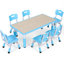 Ensemble de table pour enfants et 6 chaises, bureau de graffiti à hauteur réglable, table d'activités pour enfants d'âge préscolaire, pour les garçons et les filles de 3 à 12 ans (bleu)-121607540