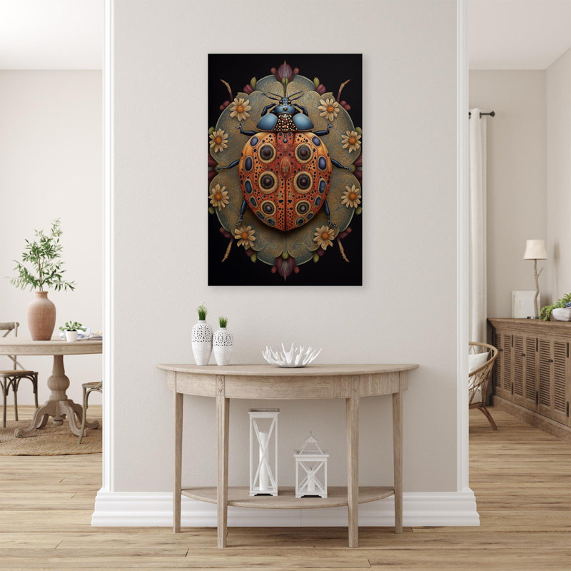 «Wildflowers and Ladybug», impression sur toile tendue, H 14 po x L 11 po x l 1,25 po