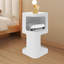 Table d'appoint 10,6 * 20,8 po en métal avec rangement moderne pour petits espaces (noir / blanc)-1653428026