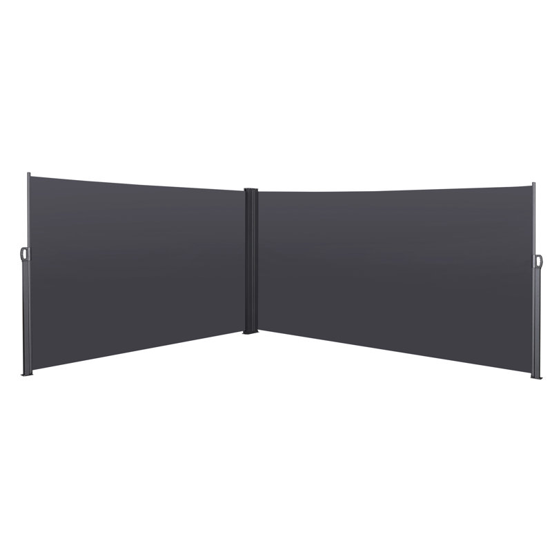 Paravent de terrasse escamotable 276 "x 71" côté intimité, eau et eau grise