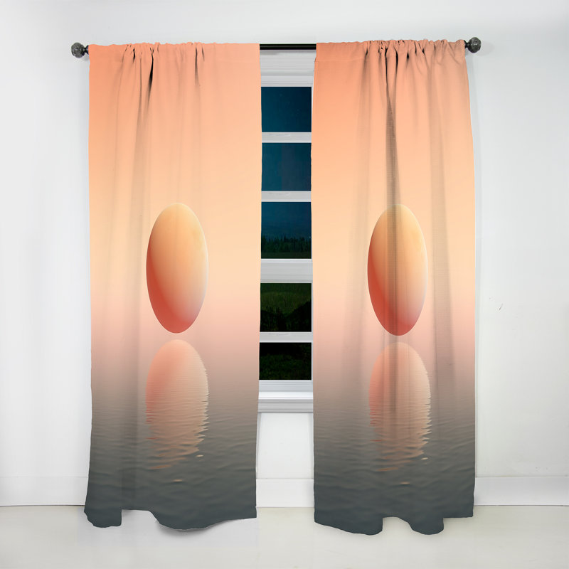 Whitwell Peach Pluto Cosmic Harmony - Notre système solaire de rideau - Velours obscurcissant - 1 panneau, L 52 po x L 63 po