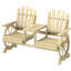 Banc de jardin en bois à haut dossier et banc de patio 2 places