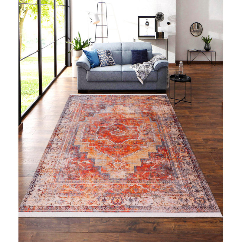 Tapis luxueux en velours, 5,9 x 9,5 pieds | 100% velours, hauteur de poils de 0,3 pouce | Dessous antidérapant, lavable à la machine, texture chenille, impression numérique | Idéal pour le salon, la chambre à coucher et la décoration intérieure